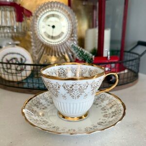 Vintage 1950’s Tea Cup and Saucer gold design